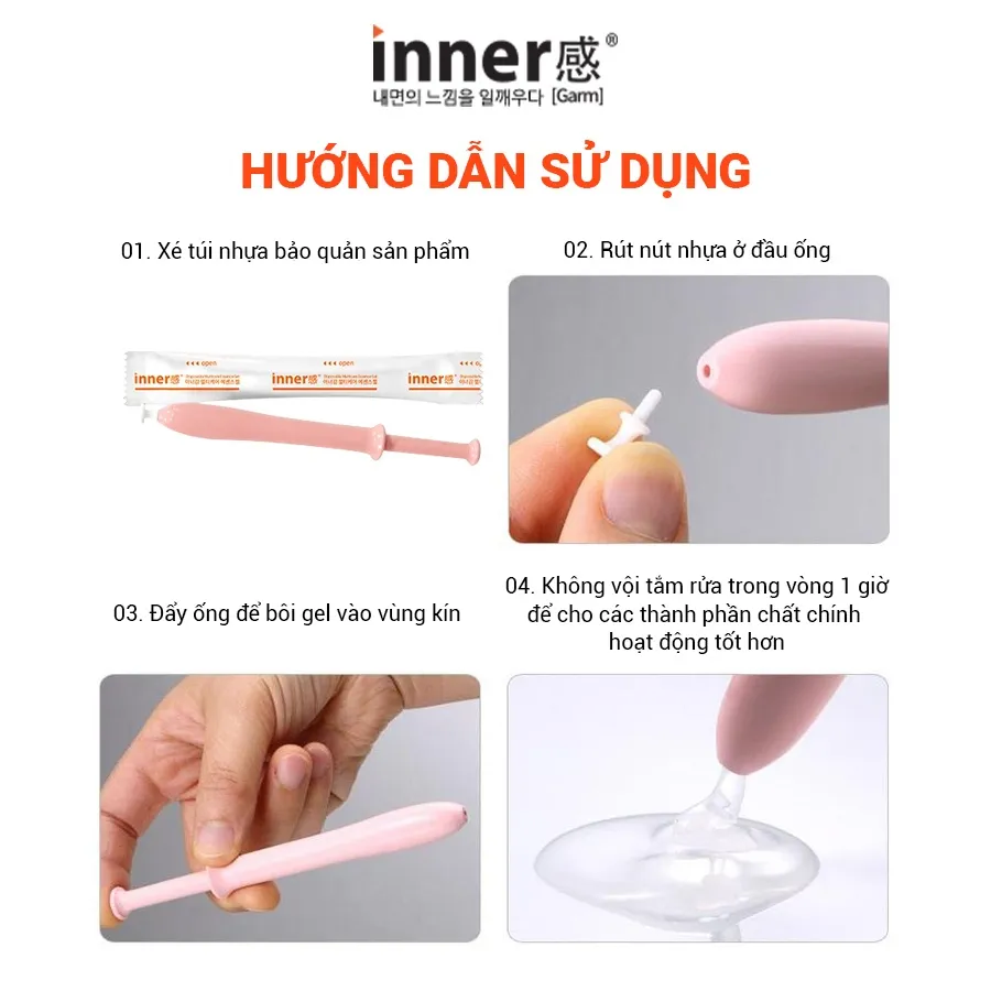 Ảnh Dung dịch vệ sinh phụ nữ Innergam Vegan Moisture Feminine Foam Wash & 5 ống Innergarm Multicare Essence Gel (Cam) 4