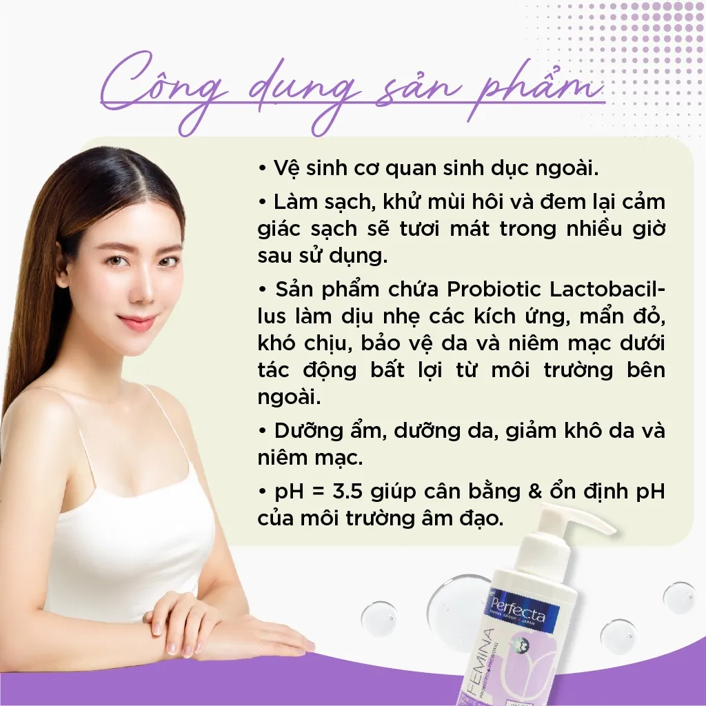 Ảnh Dung dịch vệ sinh phụ nữ Perfecta Pharmacy Femina Balance Probiotic Intimate Hygiene Wash 150ml 4