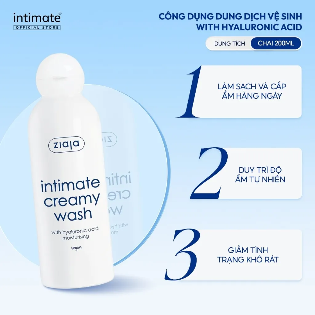 Ảnh Dung Dịch Vệ Sinh Phụ Nữ Intimate With Hyaluronic Acid ZIAJA Giúp Cân Bằng pH, Dưỡng Ẩm, Làm Sạch 200ml 3