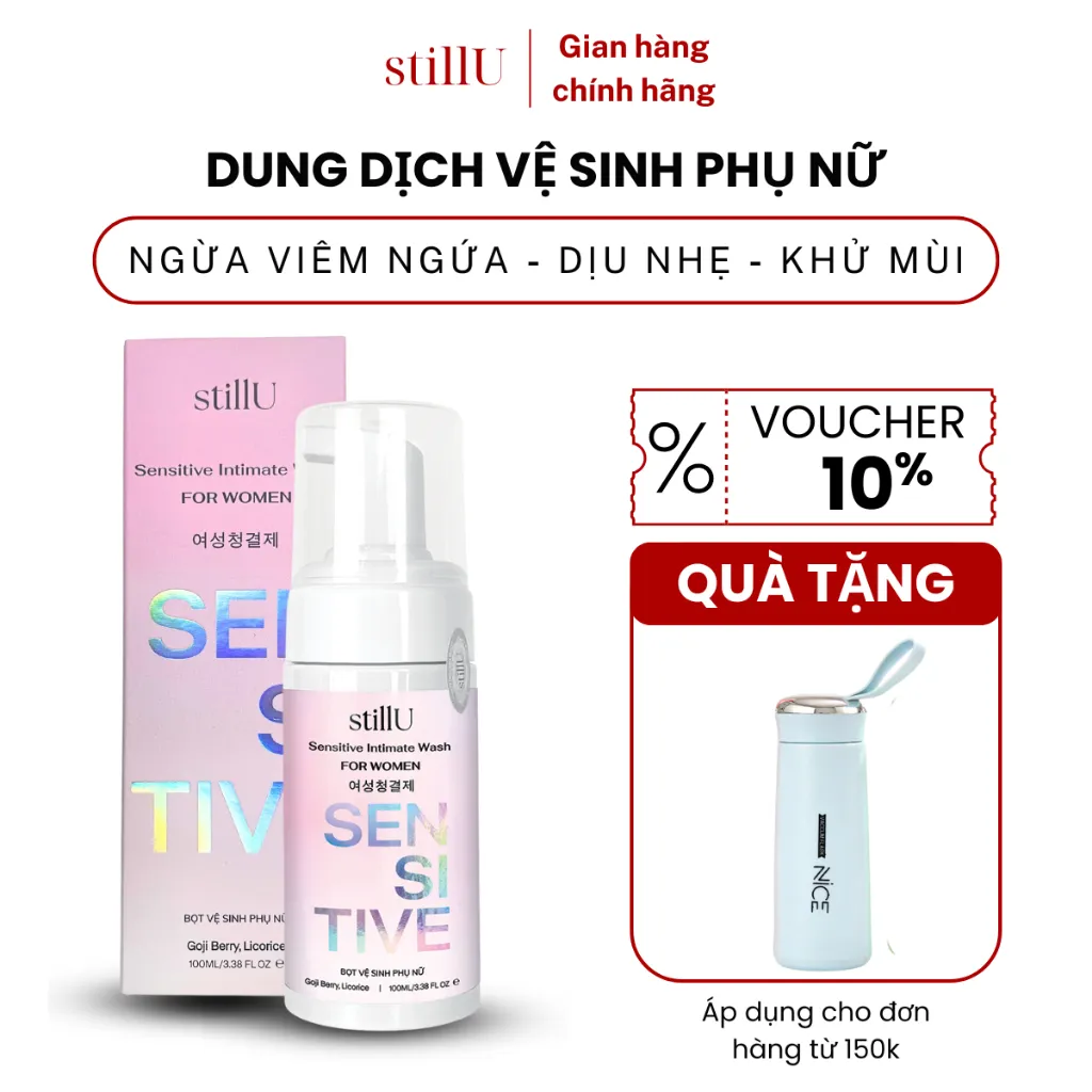 Ảnh Dung Dịch Vệ Sinh Phụ Nữ Tạo Bọt stillU Sensitive Women 100ml Dịu Nhẹ Dưỡng Ẩm Ngừa Viêm Ngứa 1