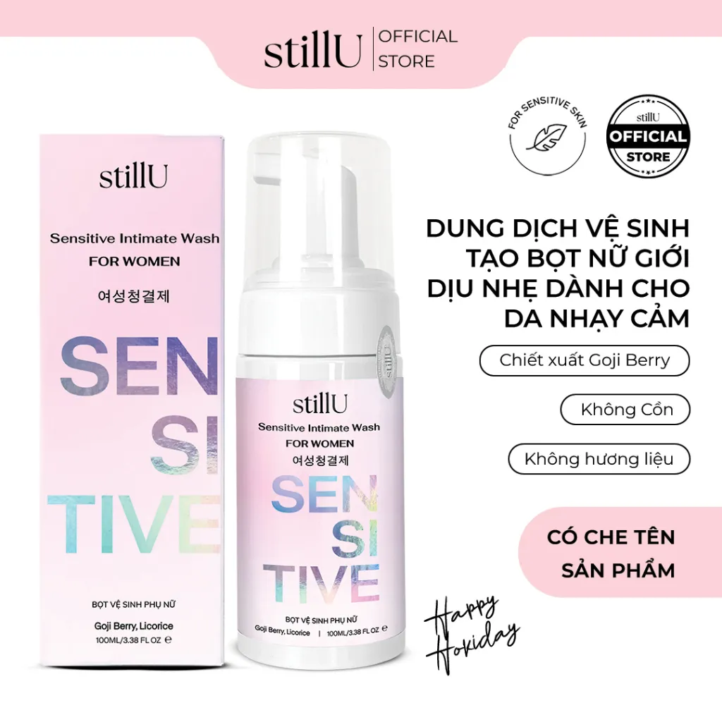Ảnh Dung Dịch Vệ Sinh Phụ Nữ Tạo Bọt stillU Sensitive Women 100ml Dịu Nhẹ Dưỡng Ẩm Ngừa Viêm Ngứa 3