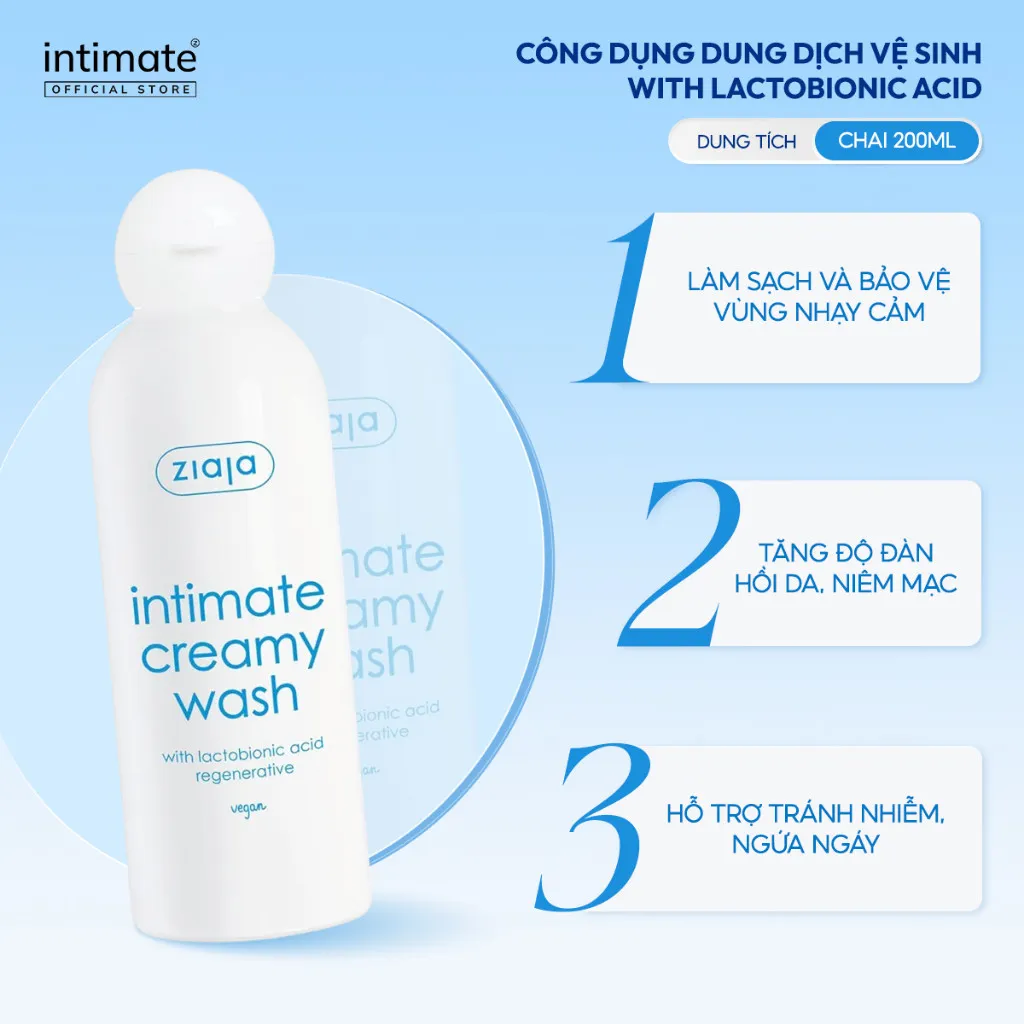 Ảnh Dung Dịch Vệ Sinh Phụ Nữ ZIAJA Intimate With Lactobionic Acid Khử Mùi, Tăng Đàn Hồi Cho Da 200ml 3