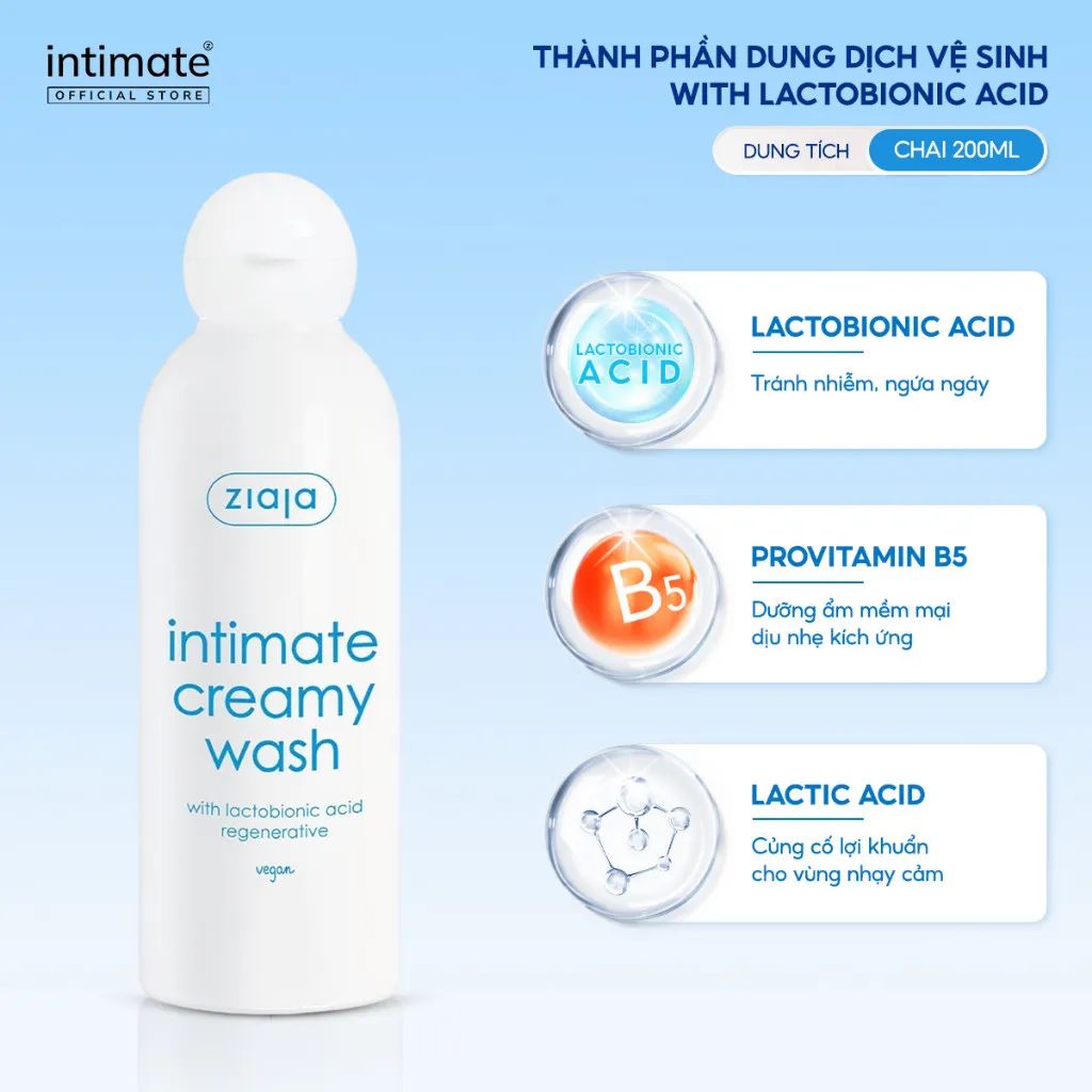 Ảnh Dung Dịch Vệ Sinh Phụ Nữ ZIAJA Intimate With Lactobionic Acid Khử Mùi, Tăng Đàn Hồi Cho Da 200ml 4