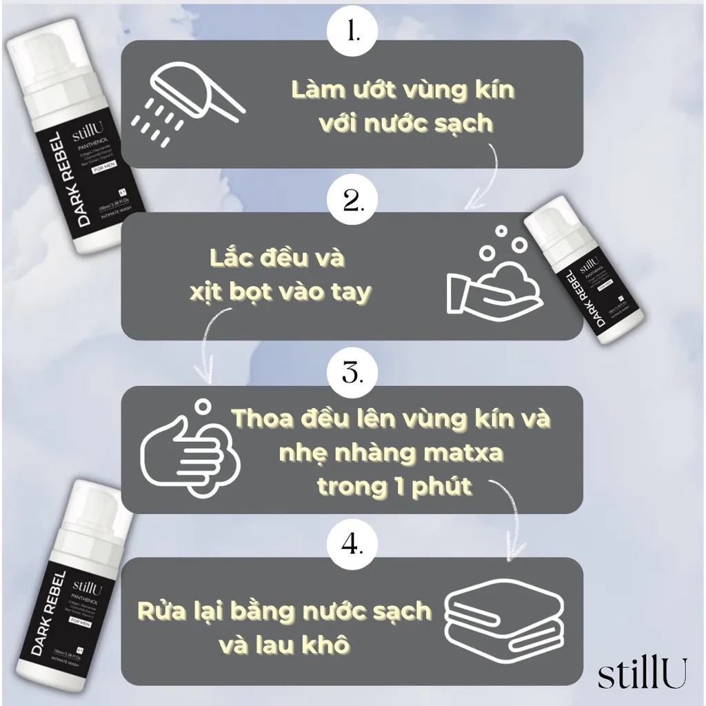 Ảnh Dung Dịch Vệ Sinh Tạo Bọt Nam Nữ stillU 100ml Hương Nước Hoa Khử Mùi Cân Bằng Độ pH Ngừa Viêm Ngứa 4