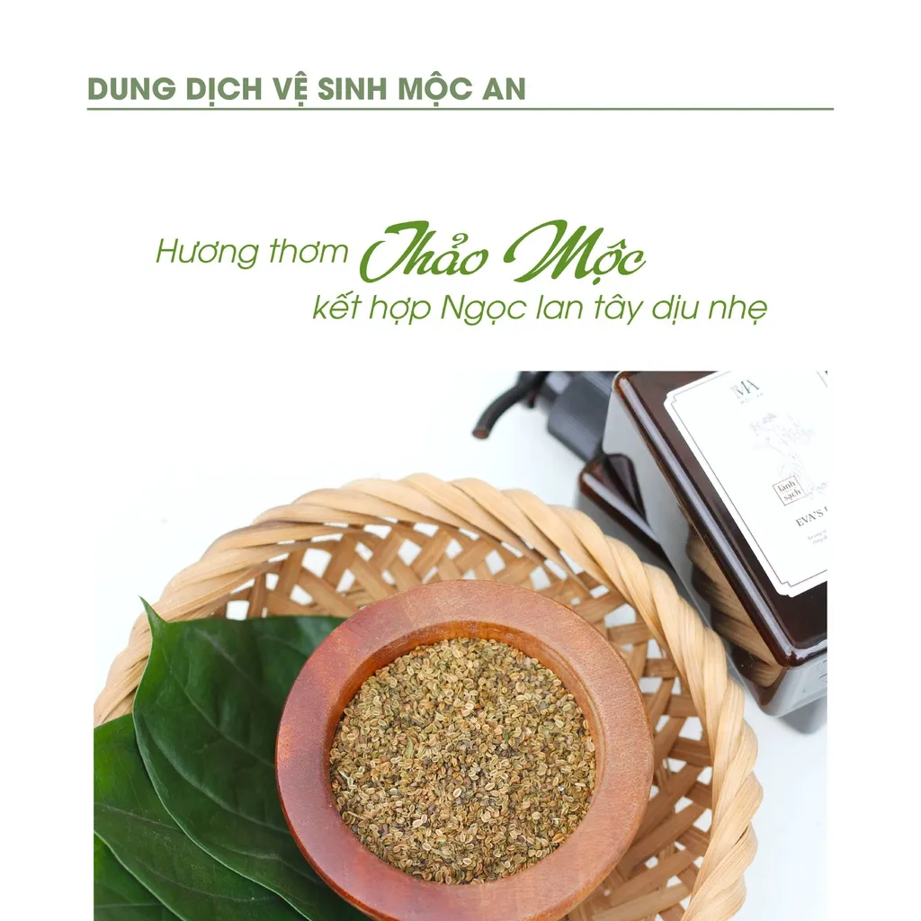 Ảnh Dung Dịch Vệ Sinh Thảo Mộc Mộc An Eva's Pure Làm Sạch Dịu Nhẹ, An Toàn Cho Da 150ml 2