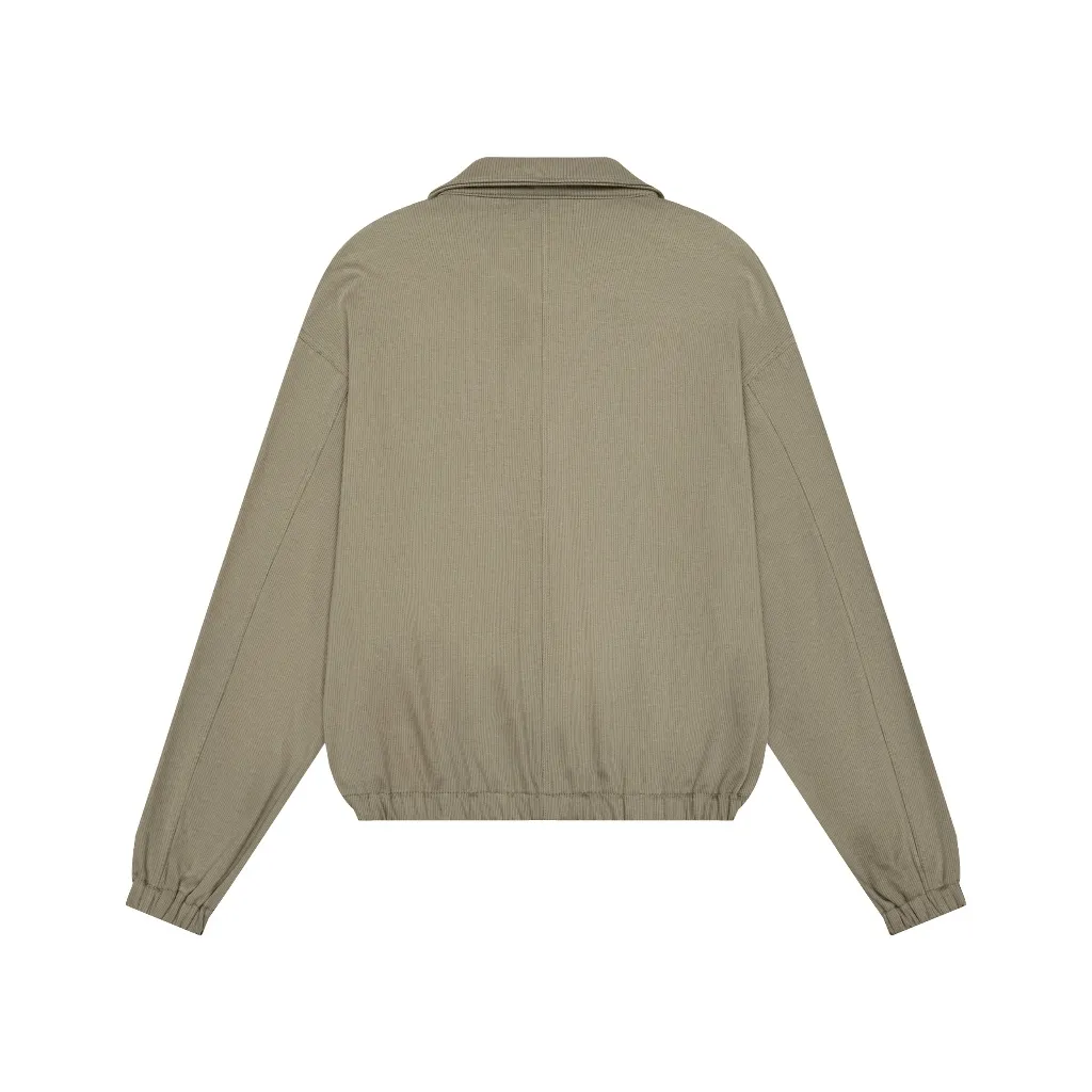 Ảnh DVRK - Áo Khoác Dệt Kim Khóa Kéo Thêu Logo Privé Rêverie Màu Mocha -DVRK-25S 3