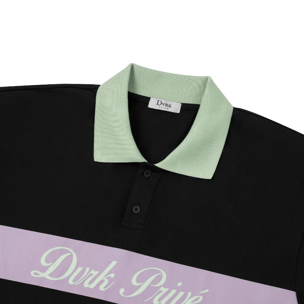 Ảnh DVRK - Áo Polo Tay Ngắn Họa Tiết Sọc Ngang Rugby Màu Đen-DVRK-25R 2
