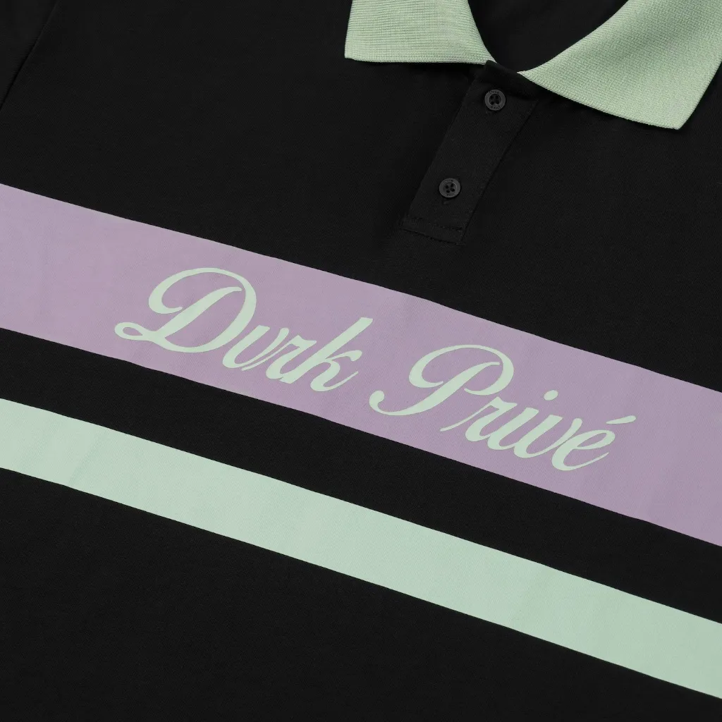 Ảnh DVRK - Áo Polo Tay Ngắn Họa Tiết Sọc Ngang Rugby Màu Đen-DVRK-25R 3