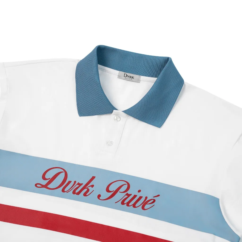 Ảnh DVRK - Áo Polo Tay Ngắn Họa Tiết Sọc Ngang Rugby Màu Trắng-DVRK-25R 2