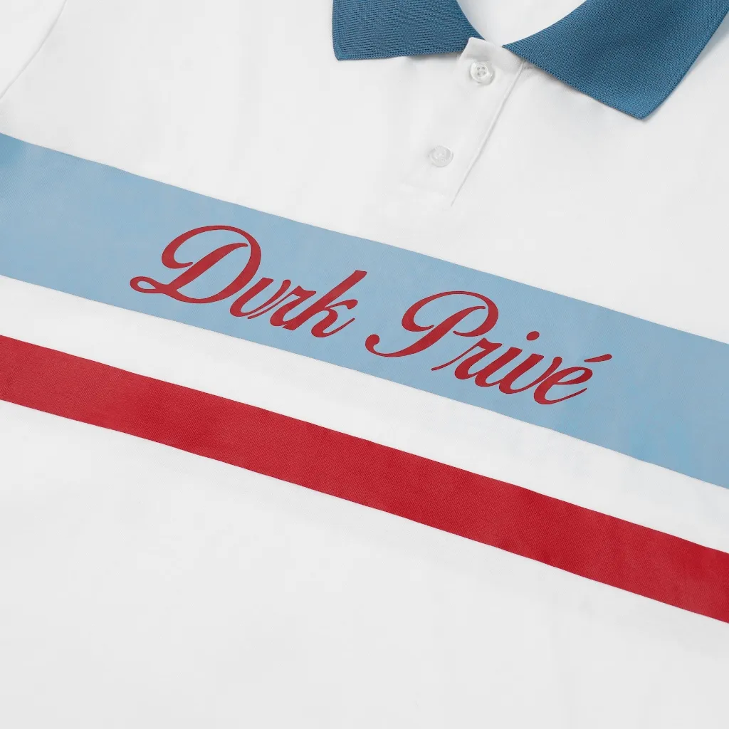 Ảnh DVRK - Áo Polo Tay Ngắn Họa Tiết Sọc Ngang Rugby Màu Trắng-DVRK-25R 3