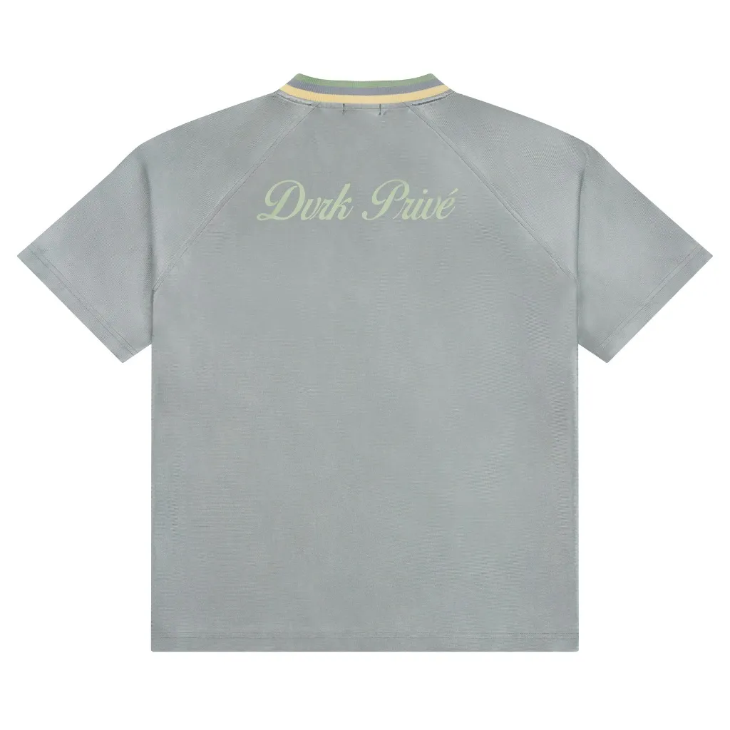 Ảnh DVRK - Áo Thun Baseball Tay Ngắn Cổ Sọc Form Loose Màu Xám-DVRK-25R 2