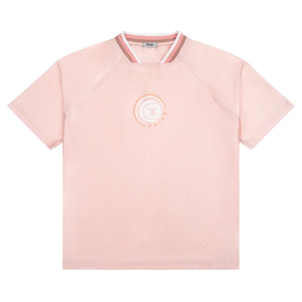 Ảnh DVRK - Áo Thun Baseball Tay Ngắn Cổ Sọc Form Loose Màu Hồng-DVRK-25R 1
