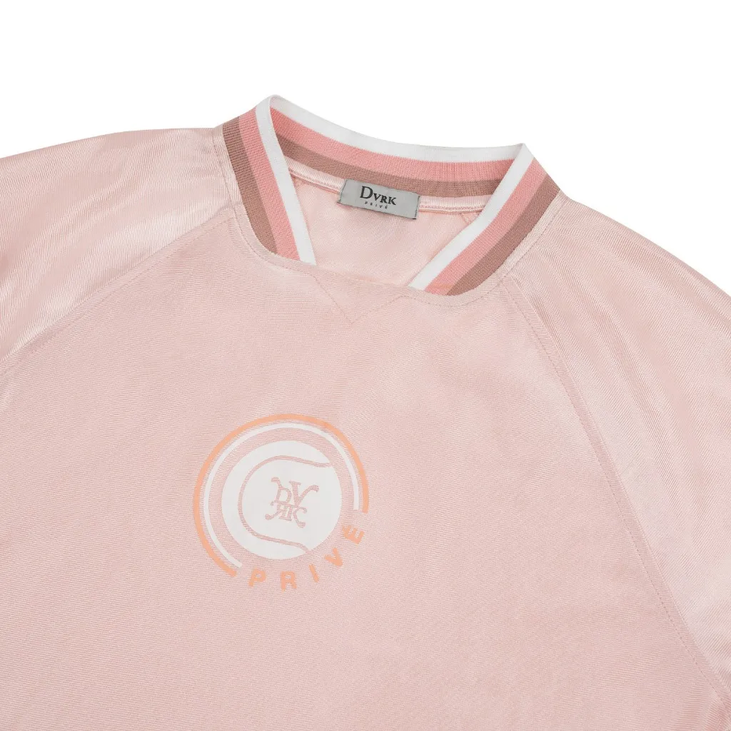 Ảnh DVRK - Áo Thun Baseball Tay Ngắn Cổ Sọc Form Loose Màu Hồng-DVRK-25R 3