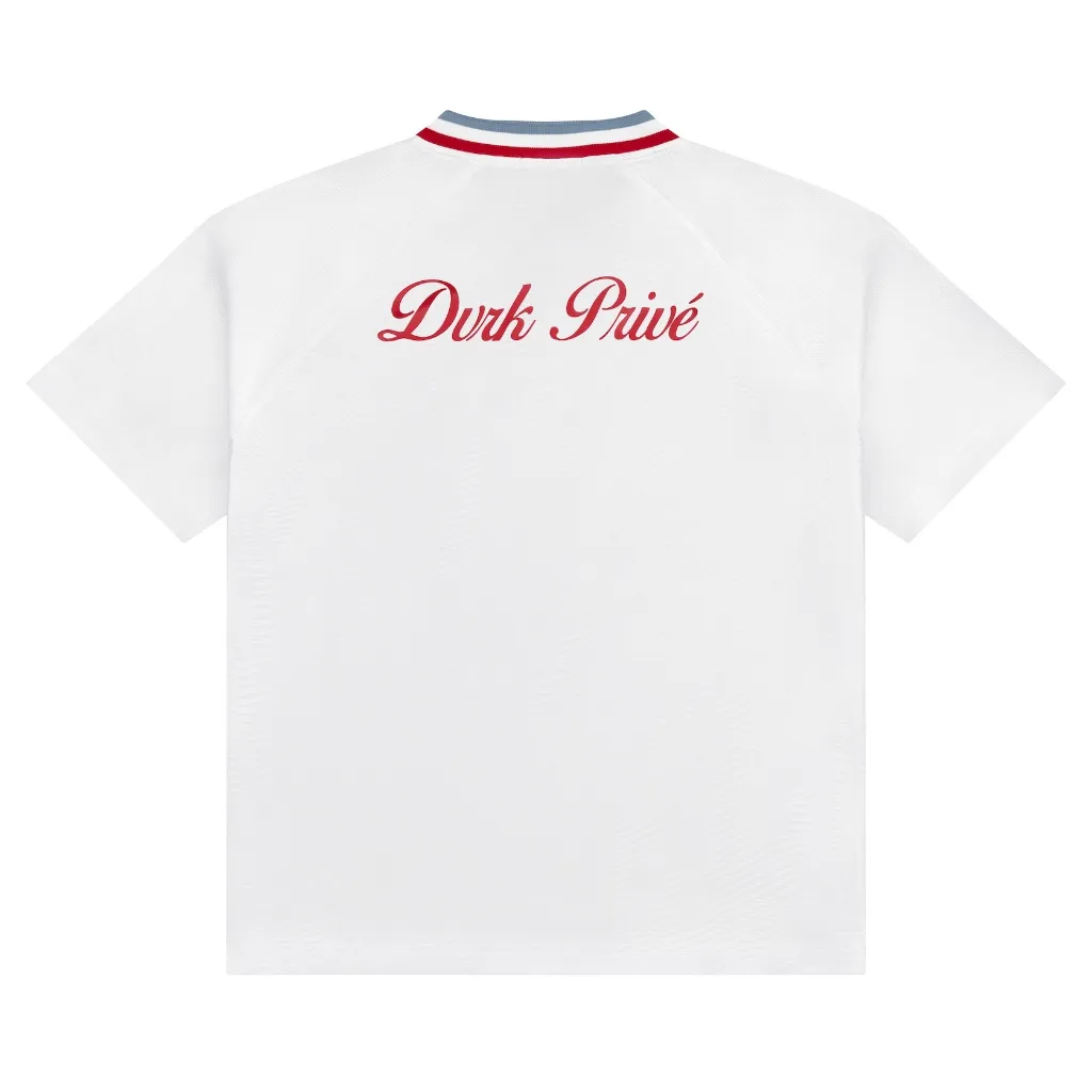 Ảnh DVRK - Áo Thun Baseball Tay Ngắn Cổ Sọc Form Loose Màu Trắng-DVRK-25R 2