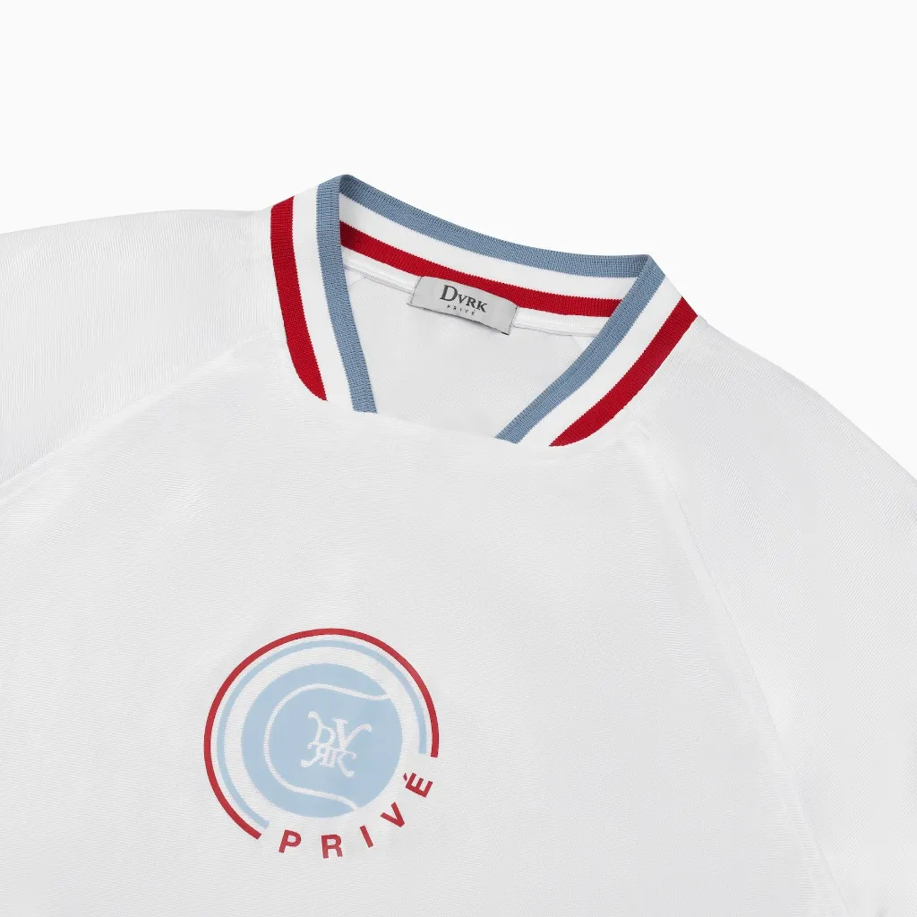 Ảnh DVRK - Áo Thun Baseball Tay Ngắn Cổ Sọc Form Loose Màu Trắng-DVRK-25R 3