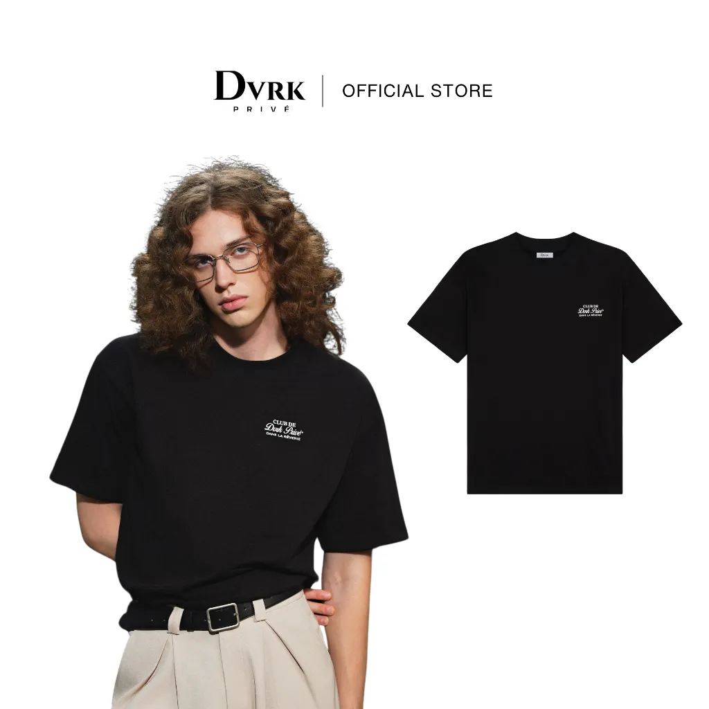 Ảnh DVRK - Áo Thun Tay Ngắn Form Boxy In Logo Rêverie Màu Đen-DVRK-25S 1