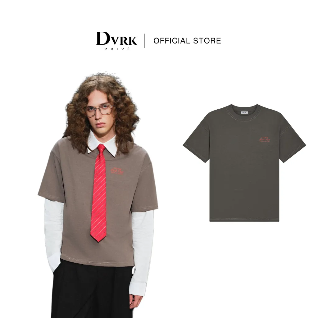 Ảnh DVRK - Áo Thun Tay Ngắn Form Boxy In Logo Rêverie Màu Xám-DVRK-25S 1