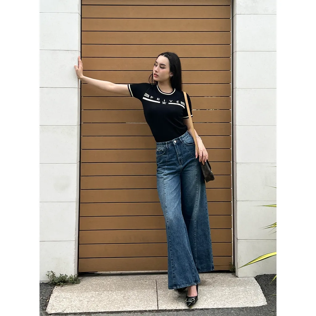Ảnh DVRK - Quần Jeans Ống Rộng Privé Lined Wide-Leg Denim Jeans La Galerie - DVRK-23SS 4