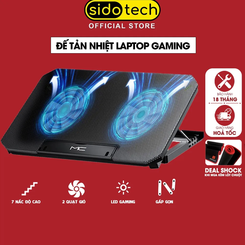 Đế Tản Nhiệt Laptop SIDOTECH Q100: Làm Mát Nhanh, Chống Ồn, Gaming