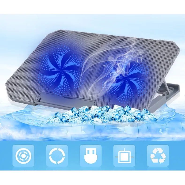 Ảnh Đế tản nhiệt laptop ZTU SMART R2 Với Hai Quạt Siêu Mát Dùng Cho Máy 14 đến 17 inch 2