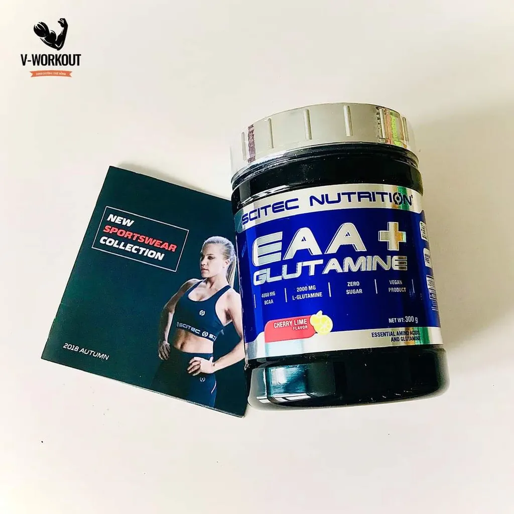 Ảnh EAA | EAA + GLUTAMINE - CHERRY LIME FLAVOUR 300G- 33sv | Phục Hồi, chống dị hóa và phát triển cơ bắp | SCITEC NUTRITION 2
