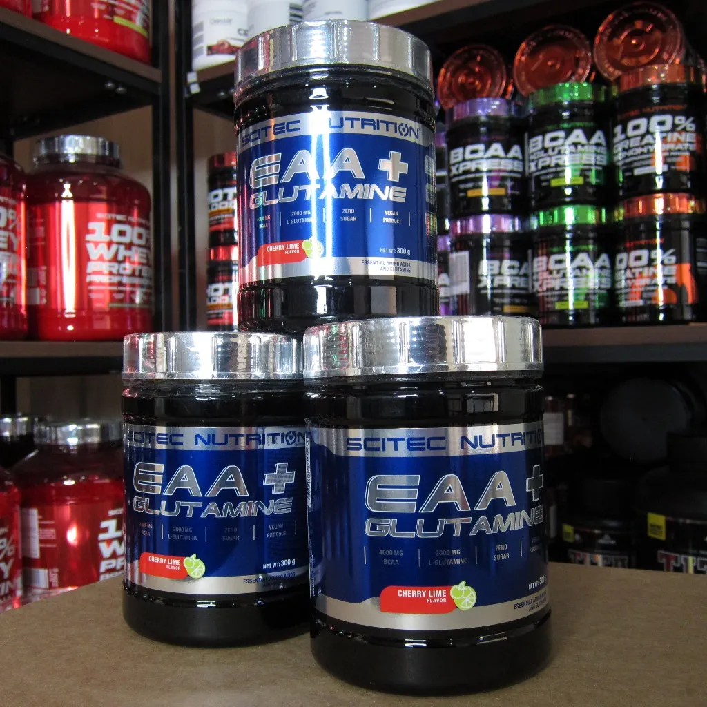 Ảnh EAA | EAA + GLUTAMINE - CHERRY LIME FLAVOUR 300G- 33sv | Phục Hồi, chống dị hóa và phát triển cơ bắp | SCITEC NUTRITION 3