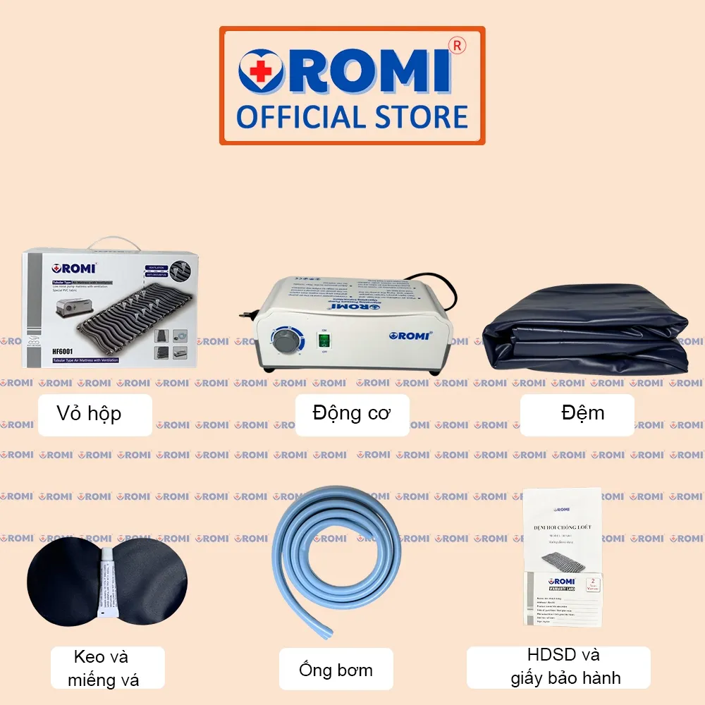 Ảnh Đệm hơi chống loét có thông khí cao cấp OROMI HF6001 - Hỗ trợ giảm tê bì, lở loét cho người già/bệnh 2