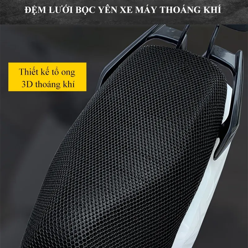 Ảnh Đệm lưới bọc yên xe máy MYT Bọc lưới 3D lót yên xe máy chống nóng chống trượt thoải mái Polyester chất lượng cao 3
