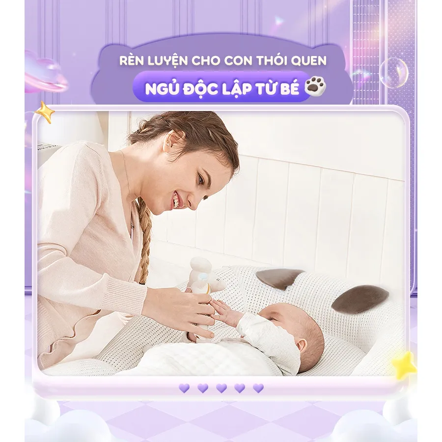 Ảnh Đệm ngủ mèo trắng Chilux - Định hình tư thế nằm khoa học, hỗ trợ bé ngủ ngon 2