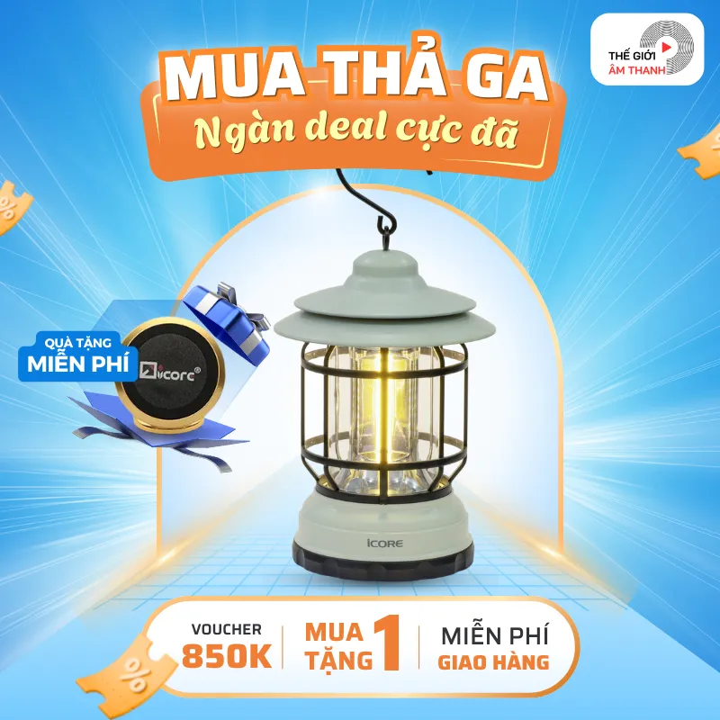 Ảnh Đèn Đa Năng cắm trại iCore MPL69 Camping Kiểu Cổ Điển dã ngoại chống nước pin AA - Hàng chính hãng 1