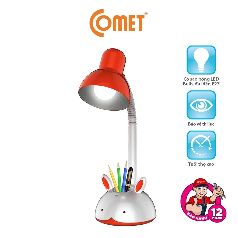 Ảnh Đèn Bàn Học Sinh Comet CT411 Nhựa ABS, Đui Đèn E27, Thiết Kế Đa Dụng Bắt Mắt, Có Ngăn Đựng Bút ( Đã bao gồm bóng 5W) 2