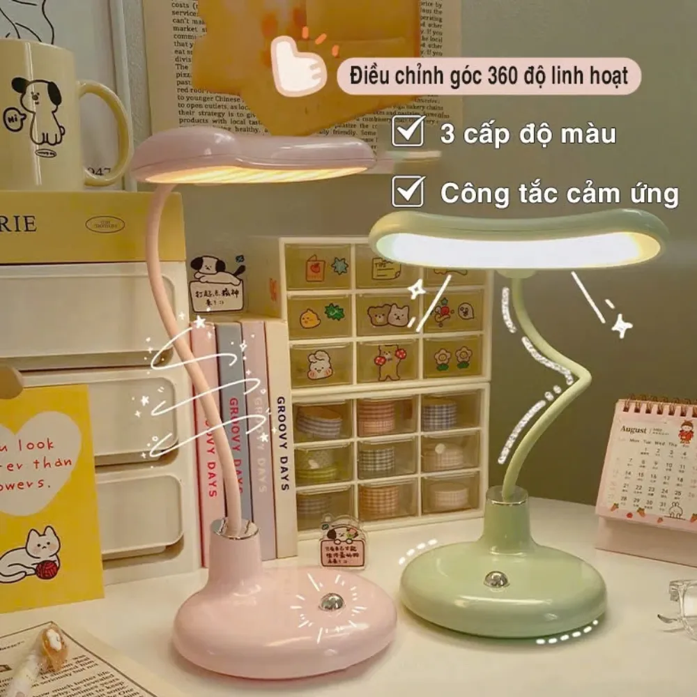Ảnh Đèn học để bàn chống cận cho bé LONGDA tích điện  phím cảm ứng bảo thiết kế dễ thương hành 6 tháng 3
