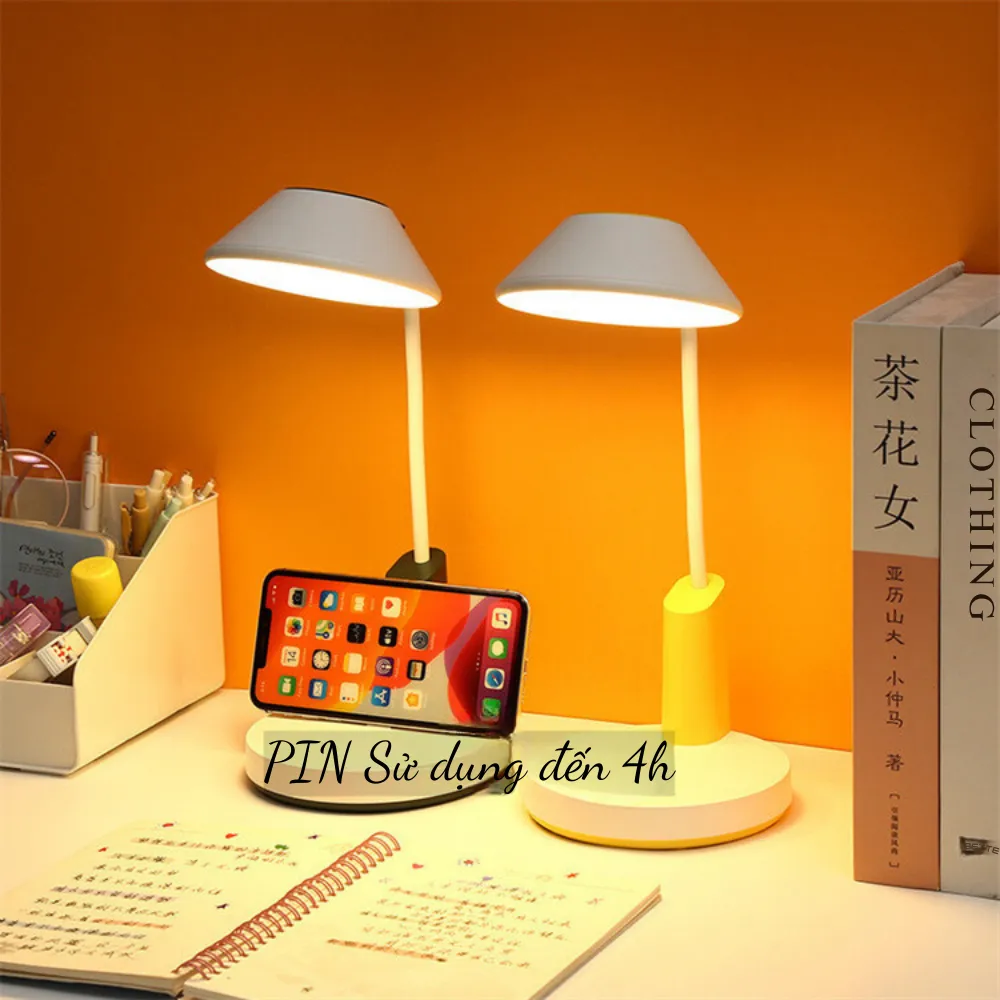 Ảnh Đèn học để bàn chống cận tích điện cho bé LongDa 1219 hình vỏ sò phím cảm ứng bảo hành 6 tháng 4