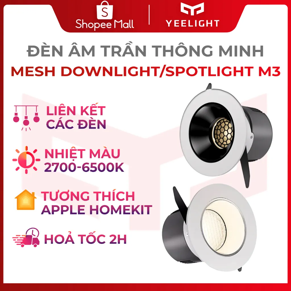 Ảnh Đèn led âm trần Spotlight Yeelight M3 chiếu điểm, Ra95 , nhiệt màu 2700-6500k , Hỗ trợ Homekit, cần Hub 1