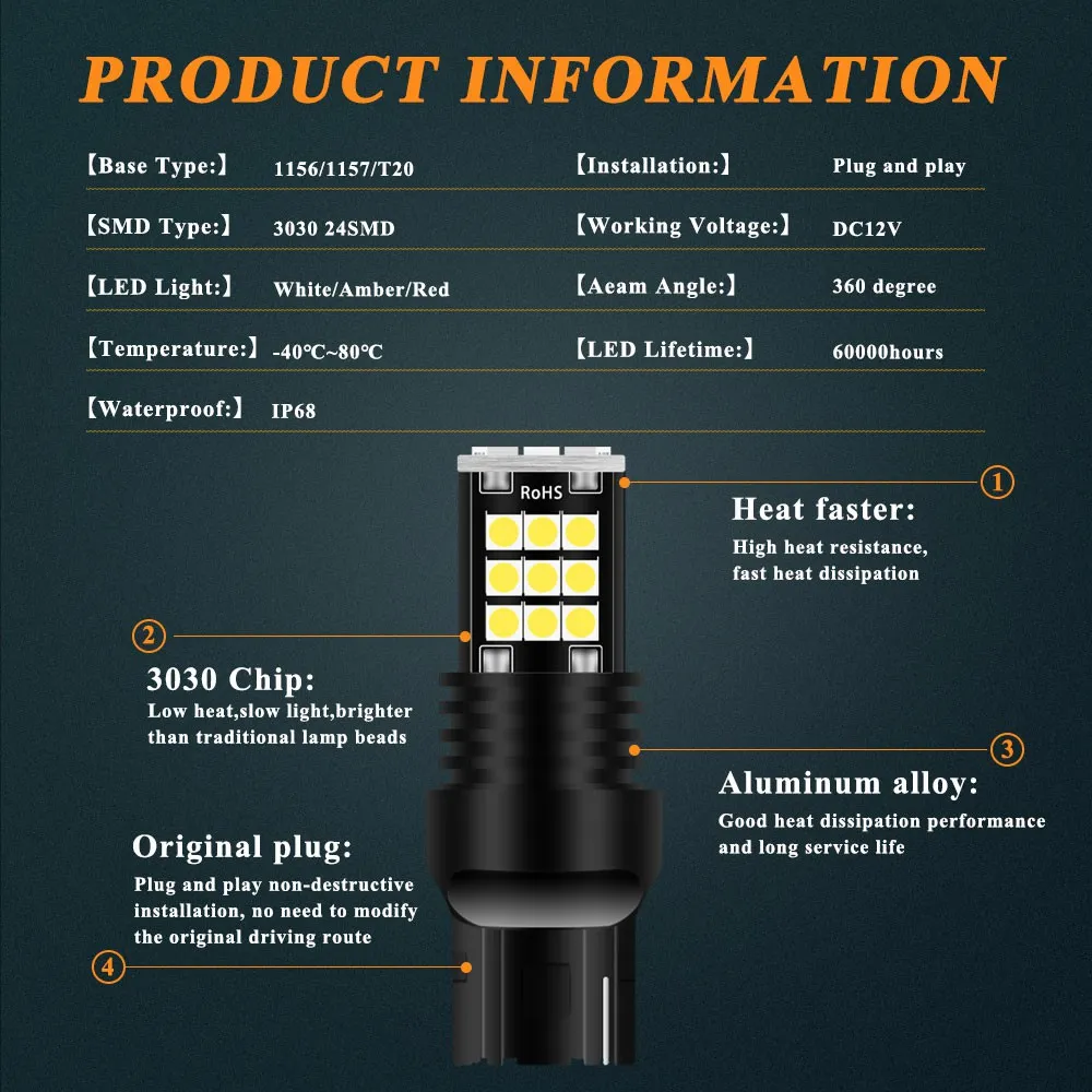 Ảnh Đèn LED tín hiệu LYMOYO T20 1156 Ba15S cho xe hơi siêu sáng 1157w21w P21 5w 4