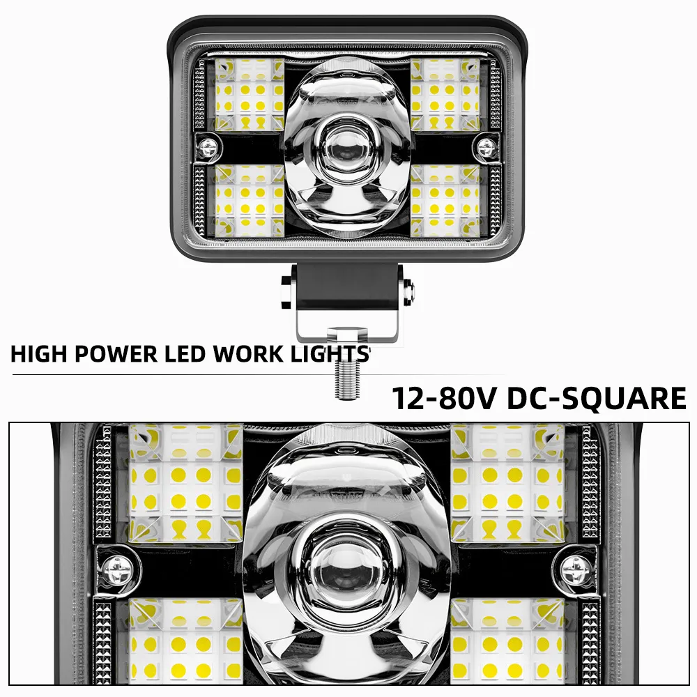 Ảnh Đèn led vuông LYMOYO 78W 12V 24V chống nước gắn xe tải địa hình SUV 4