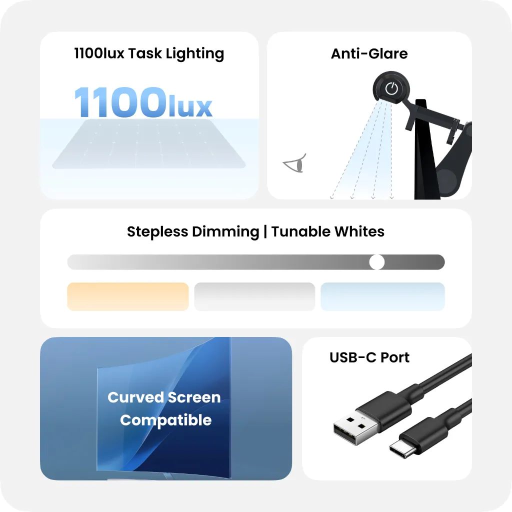 Ảnh Đèn màn hình máy tính Yeelight Pura Monitor Light Bar, điều chỉnh ánh sáng, dùng được màn hình cong 1