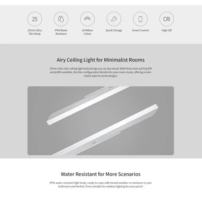 Ảnh Đèn trần thông minh Yeelight Arwen 235C viền siêu mỏng - công suất 18W thay đổi nhiều ngữ cảnh, tương thích Homekit 3
