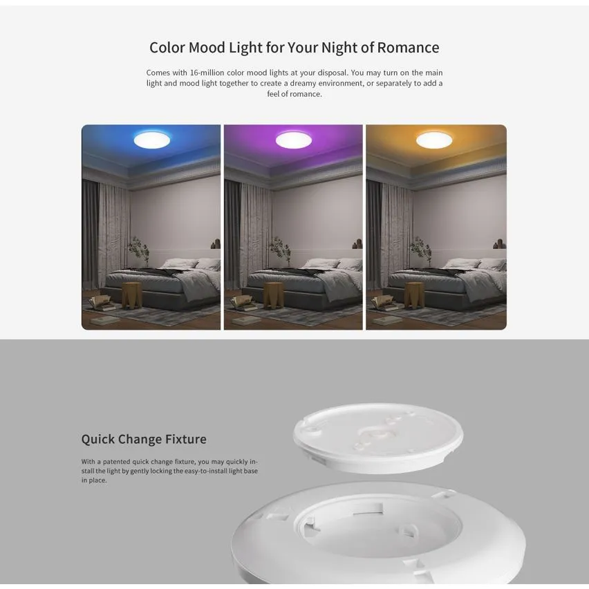 Ảnh Đèn trần thông minh Yeelight Arwen 235C viền siêu mỏng - công suất 18W thay đổi nhiều ngữ cảnh, tương thích Homekit 4