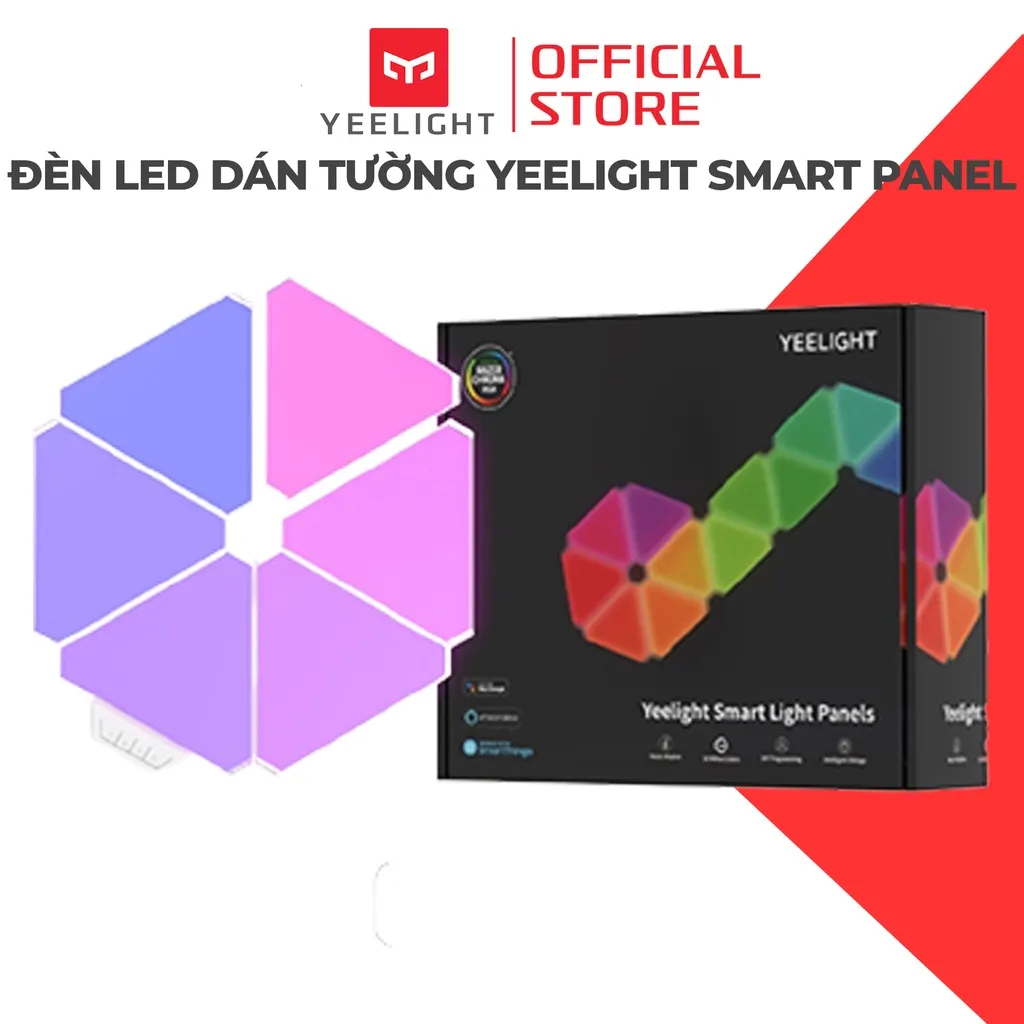 Ảnh Đèn trang trí dán tường Yeelight Smart Light Panels, Led RGB 16 triệu màu lắp ghép thông minh, hỗ trợ Google, Alexa 1