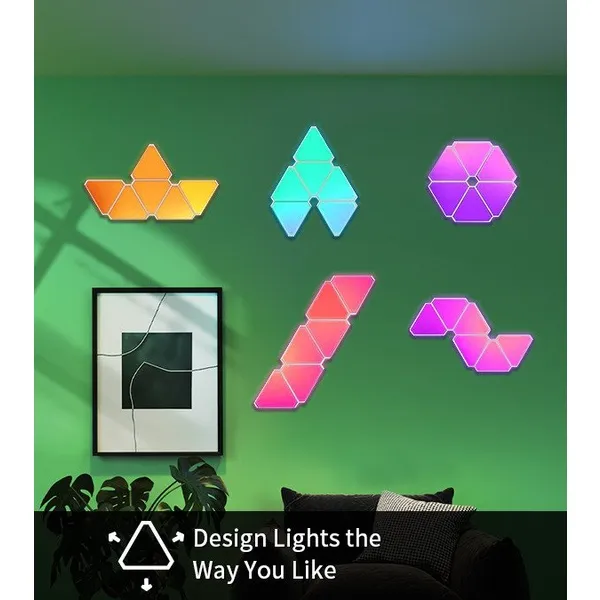 Ảnh Đèn trang trí dán tường Yeelight Smart Light Panels, Led RGB 16 triệu màu lắp ghép thông minh, hỗ trợ Google, Alexa 3