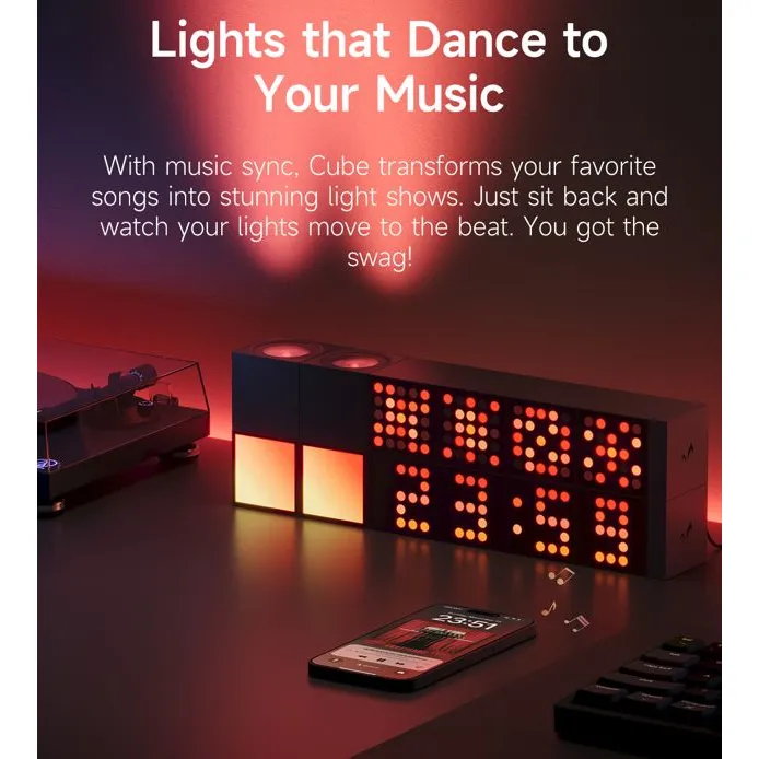 Ảnh Đèn Yeelight Cube trang trí đa năng thông minh, nhiều hiệu ứng ánh sáng, gamesync, musicsyne 2
