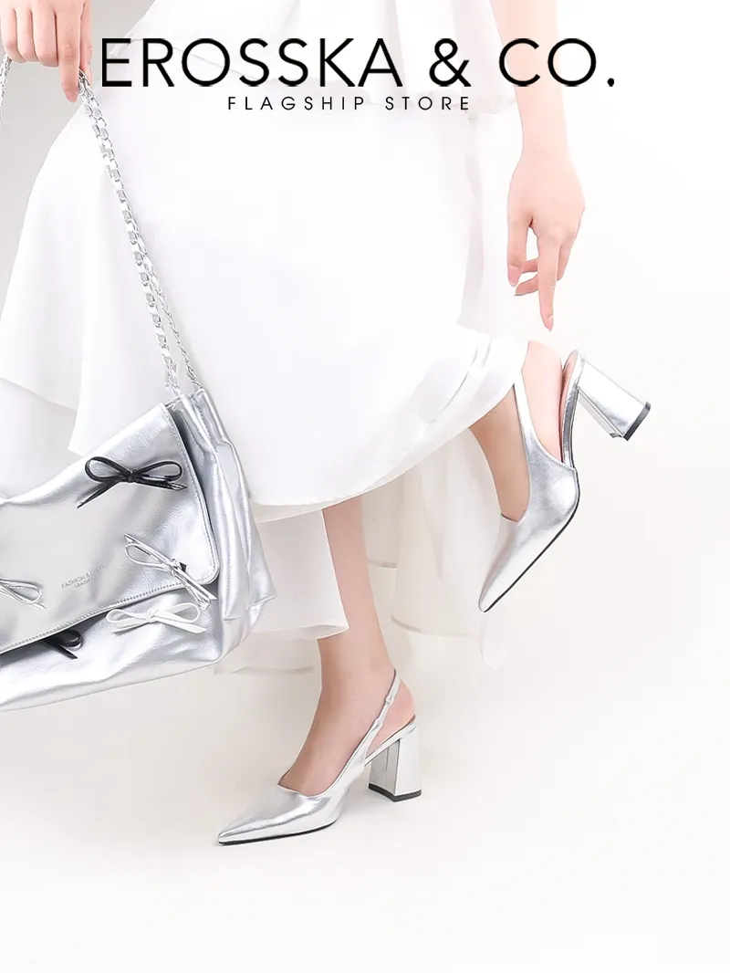 Ảnh Erosska - Giày cao gót nữ mũi nhọn kiểu dáng thanh lịch sang trọng cao 8cm màu đen - EH045 3