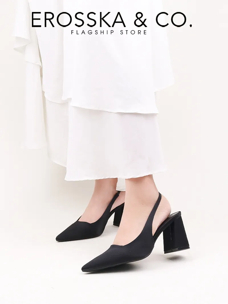 Ảnh Erosska - Giày cao gót nữ mũi nhọn kiểu dáng thanh lịch sang trọng cao 8cm màu đen - EH045 4