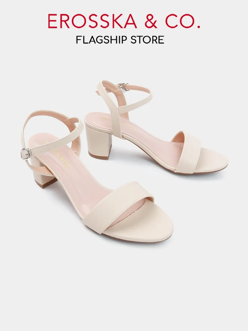 Ảnh Erosska - Giày sandal nữ gót vuông thiết kế thanh lịch công sở màu kem - EB067 1