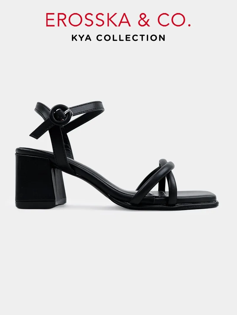 Đánh Giá Erosska Kya EB072: Sandal Cao Gót Nữ Mũi Vuông Quai Đan Đen 6cm