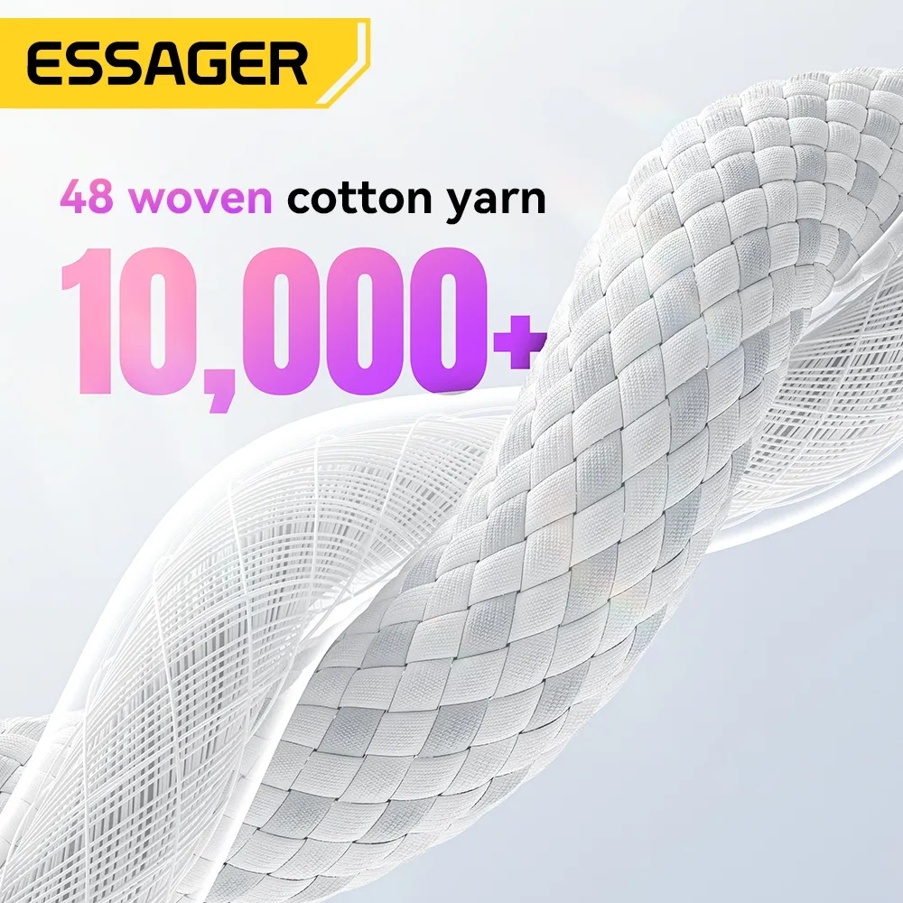 Ảnh Essager Type C 60W Type-C Cáp dữ liệu sạc nhanh Type C cho huawei Infinix ip16 15 2