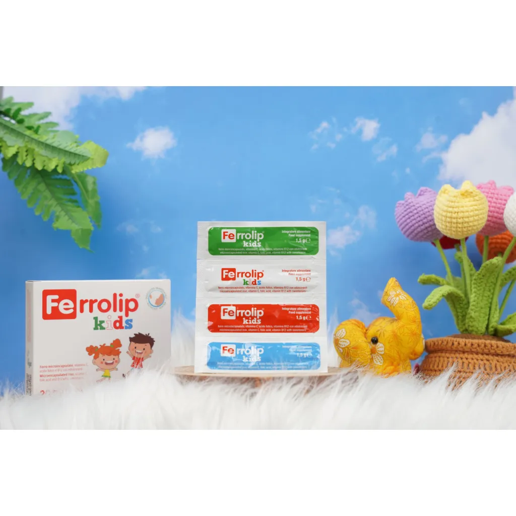 Ảnh Ferrolip Kids Sắt Sinh Học Dạng Bột Hấp Thu Toàn Diện Vị Dâu Thơm Ngon Hộp 20 Gói 2