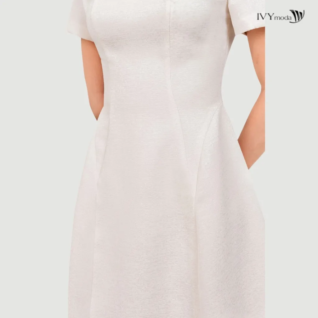 Ảnh Flower Accent Dress - Đầm xòe Oganza, Đầm công sở dự tiệc nữ IVY moda MS 48T0245 3