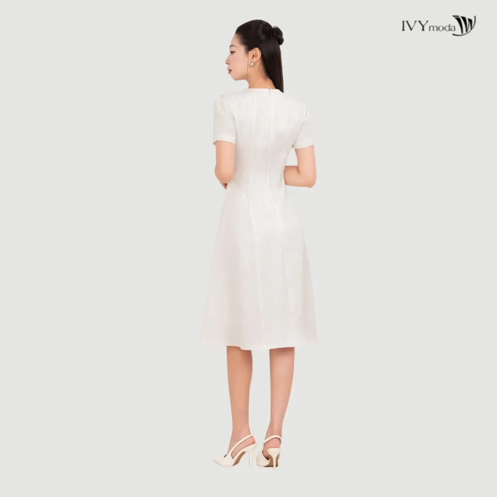 Ảnh Flower Accent Dress - Đầm xòe Oganza, Đầm công sở dự tiệc nữ IVY moda MS 48T0245 4